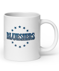 Bluesiers Retro Star Circle White Ceramic Mug